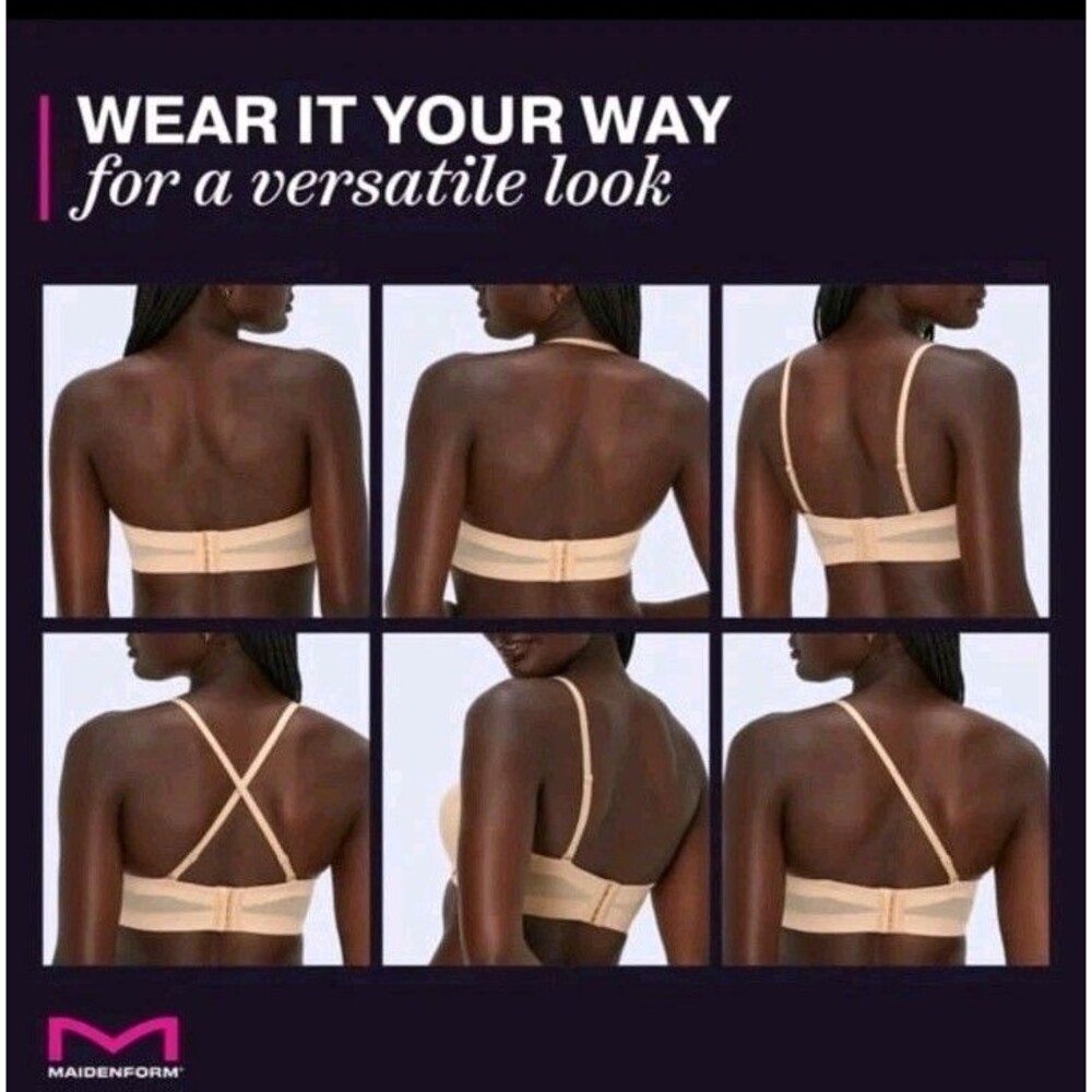NEW Maidenform Dreamwire Strapless Lift Bra Convertible Straps SN3002 34A Nude